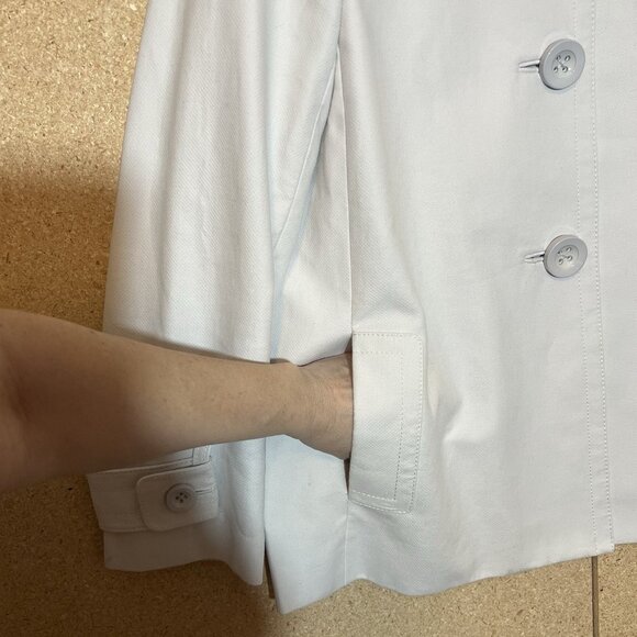 J. Crew Women's Jacket Peacoat Size 8 Ivory 100% Cotton Lined Pockets Buttons - Picture 6 of 7